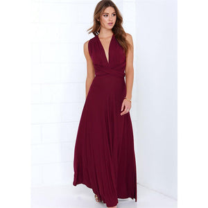 Sexy Women Multiway Wrap Convertible Boho Maxi Club Red Dress Bandage Long Dress Party Bridesmaids Infinity Robe Longue Femme